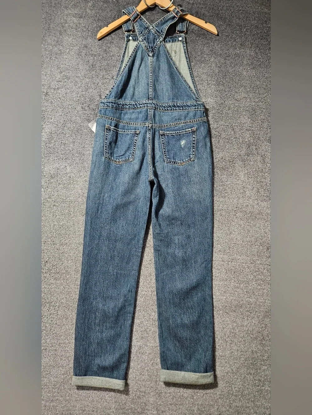 NWT Gap Kids Distressed 100% Cotton Denim Overalls Medium Indigo Wash Size XXL